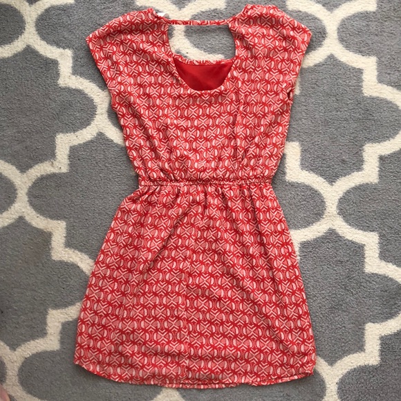 Red Orange & White Aztec Pattern Dress - Picture 2 of 2